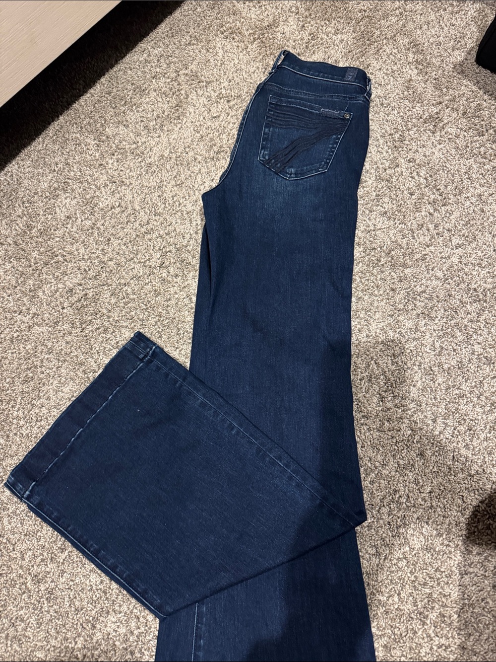 7 For All Mankind Dark Indigo Flared Jeans